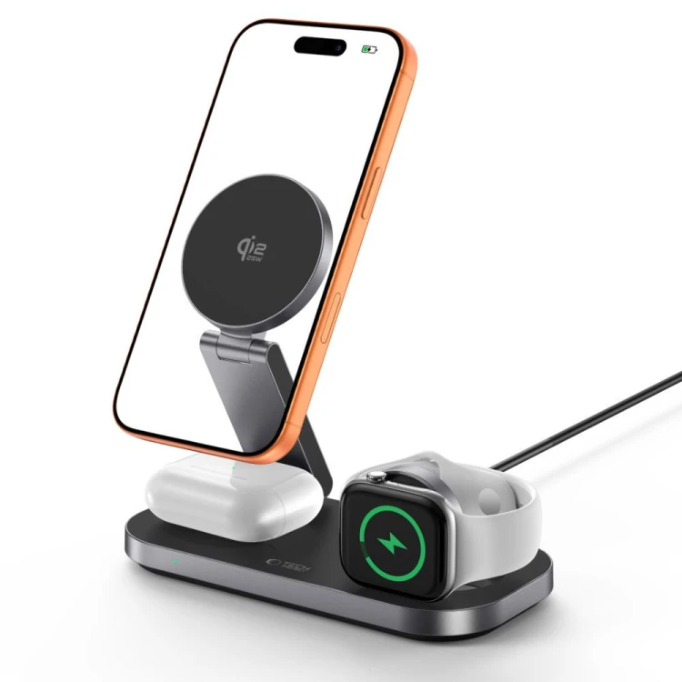 Ładowarka bezprzewodowa Tech-Protect A52 3in1 Magnetic MagSafe Wireless Charger 25W Qi2.2 Black