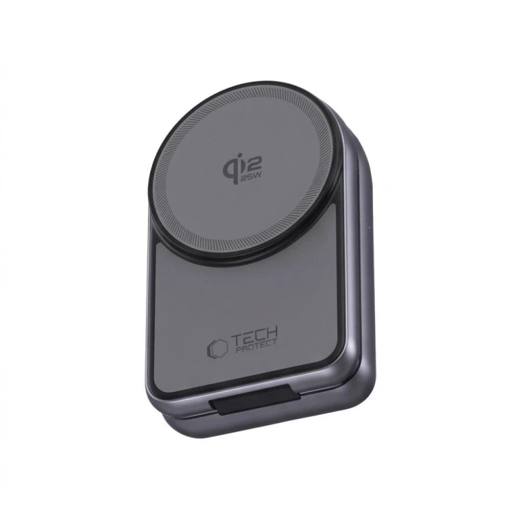 Ładowarka bezprzewodowa Tech-Protect A53 3in1 Magnetic MagSafe Wireless Charger 25W Qi2.2 Dark Grey