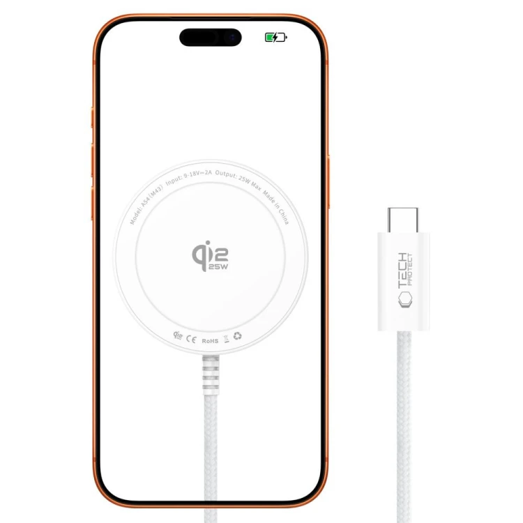 Ładowarka bezprzewodowa Tech-Protect A54 Magnetic MagSafe Wireless Charger 25W Qi2.2 White