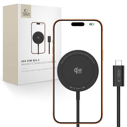 Ładowarka bezprzewodowa Tech-Protect A54 Magnetic MagSafe Wireless Charger 25W Qi2.2 Black