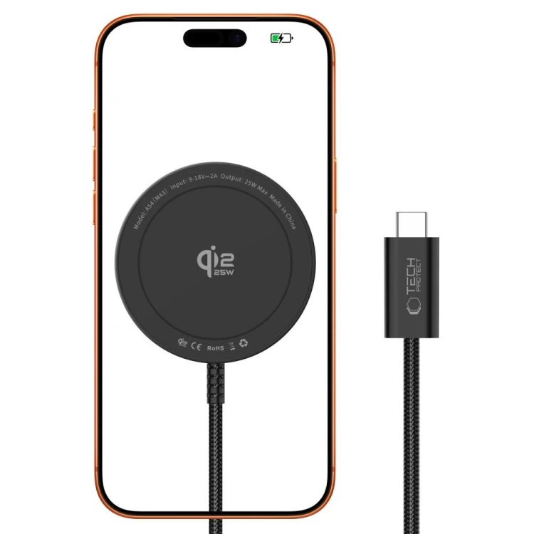 Ładowarka bezprzewodowa Tech-Protect A54 Magnetic MagSafe Wireless Charger 25W Qi2.2 Black