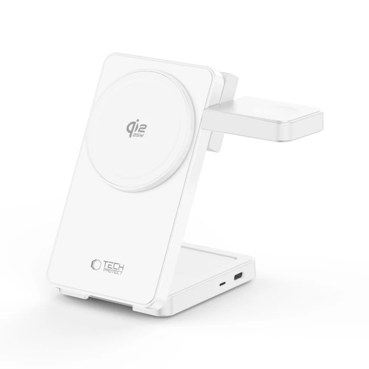 Ładowarka bezprzewodowa Tech-Protect A56 3in1 Magnetic MagSafe Wireless Charger 25W Qi2.2 White