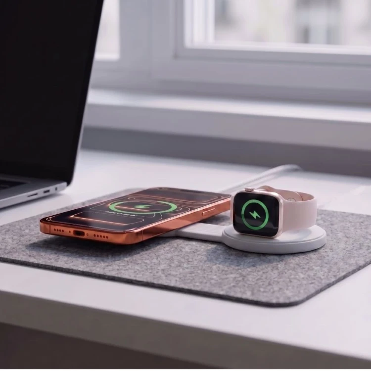 Ładowarka bezprzewodowa Tech-Protect A55 2in1 Magnetic MagSafe Wireless Charger 25W Qi2.2 White