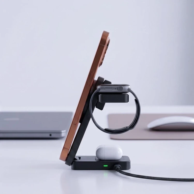 Ładowarka indukcyjna Tech-Protect A56 3in1 Magnetic MagSafe Wireless Charger 25W Qi2.2 Black