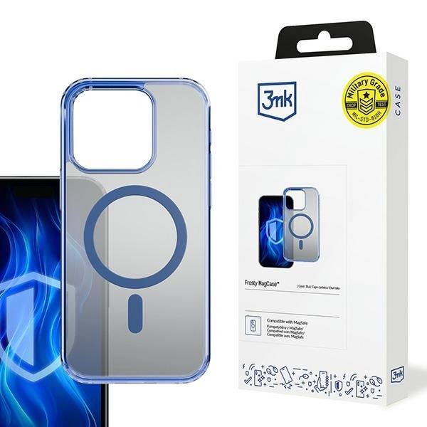 Etui 3MK Frosty MagCase Apple iPhone 15 Pro niebieski/blue