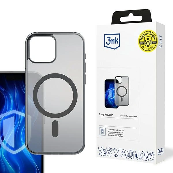 Etui 3MK Frosty MagCase Apple iPhone 15 czarny/black