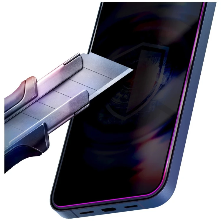 Szkło prywatyzujące 3MK HardGlass Max Privacy z aplikatorem do Apple iPhone 16 Pro / 17 czarny