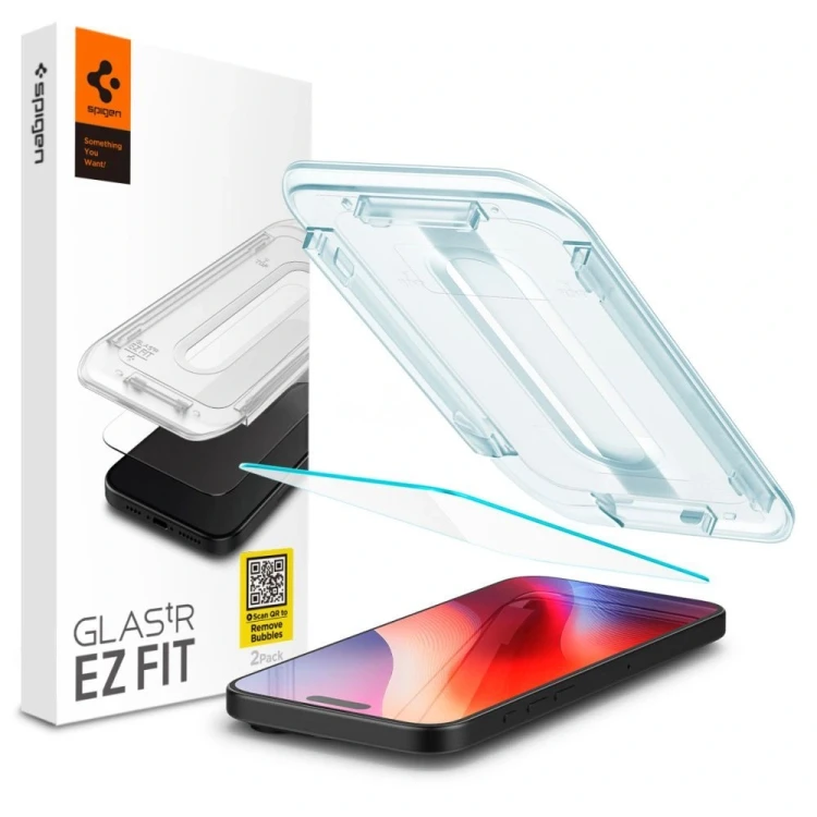 Szkło hartowane Spigen GLAS.tR ez Fit Apple iPhone 15 / 16 Clear
