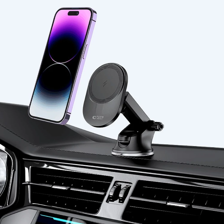 Uchwyt samochodowy z ładowarką bezprzewodową MagSafe Tech-Protect MM15W-V1 Dashboard & Vent Car Moun