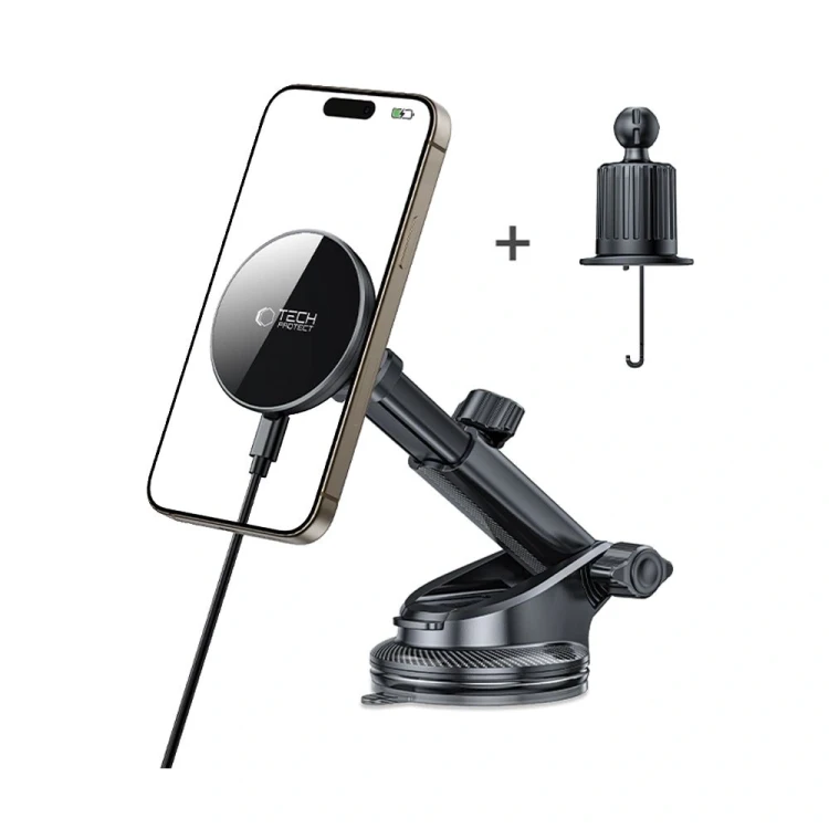 Uchwyt samochodowy na kokpit / do kratki z ładowarką bezprzewodową Tech-Protect MM15W-V10 Magnetic M