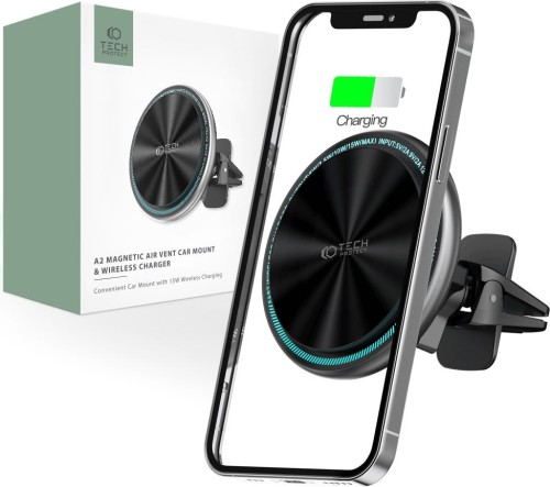 Uchwyt samochodowy Tech-Protect A2 Magnetic MagSafe Vent Car Mount Wireless Charger 15W Black