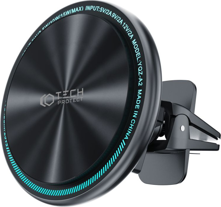 Uchwyt samochodowy Tech-Protect A2 Magnetic MagSafe Vent Car Mount Wireless Charger 15W Black