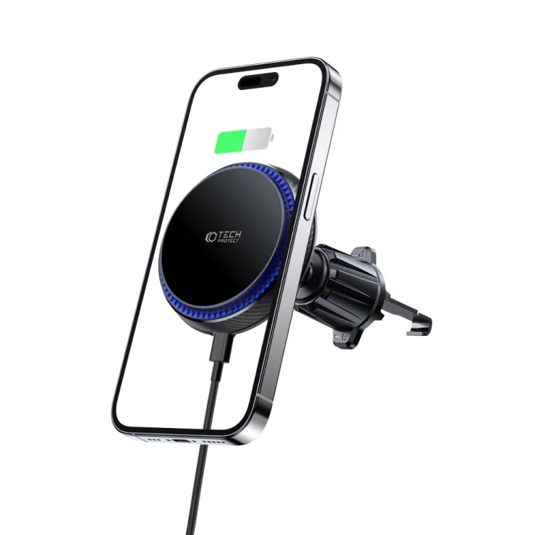Uchwyt samochodowy z ładowarką bezprzewodową Tech-Protect MM15W-V4 Magnetic Magsafe Vent Car Mount W