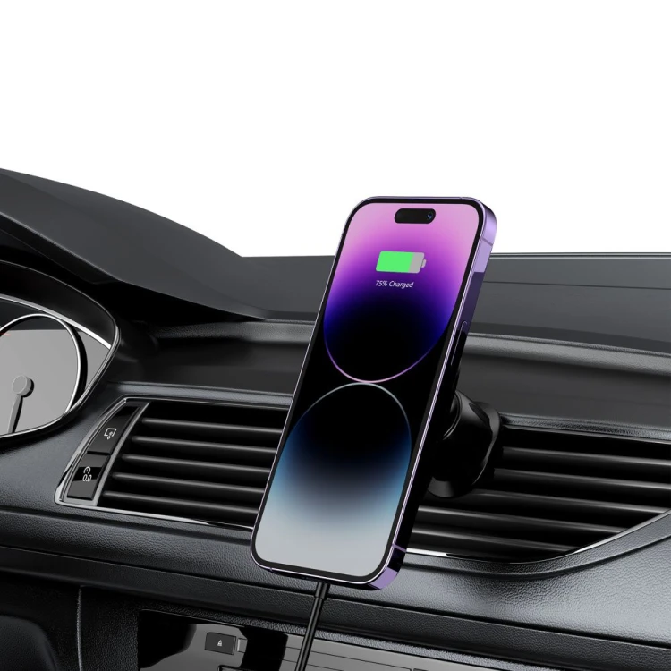 Uchwyt samochodowy z ładowarką bezprzewodową MagSafe Tech-Protect MM15W-V1 Magnetic Vent Car Mount W