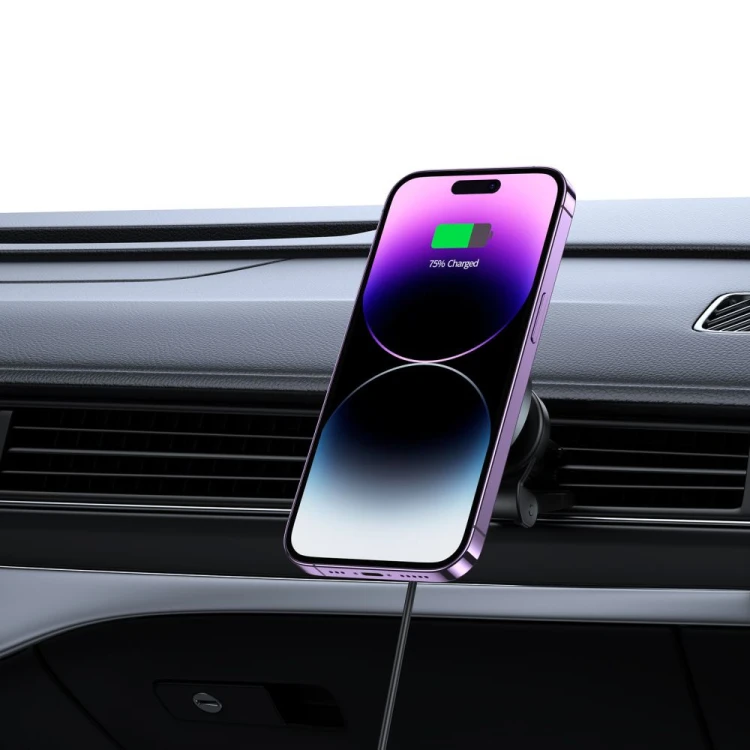 Uchwyt samochodowy z ładowarką bezprzewodową Tech-Protect MM15W-V5 Magnetic MagSafe Vent Car Mount W