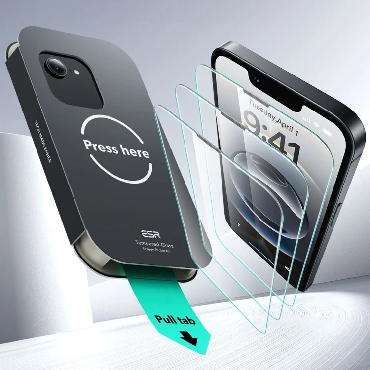 Szkło hartowane ESR Ultrafit Tempered Glass Apple iPhone 13 / 13 Pro / 14 / 17e / 16e Clear [2 PACK]
