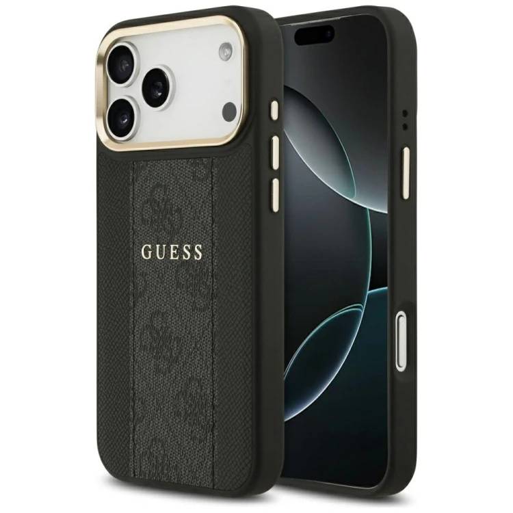 Etui Guess 4G Stripe MagSafe do Apple iPhone 17 Pro Max czarny