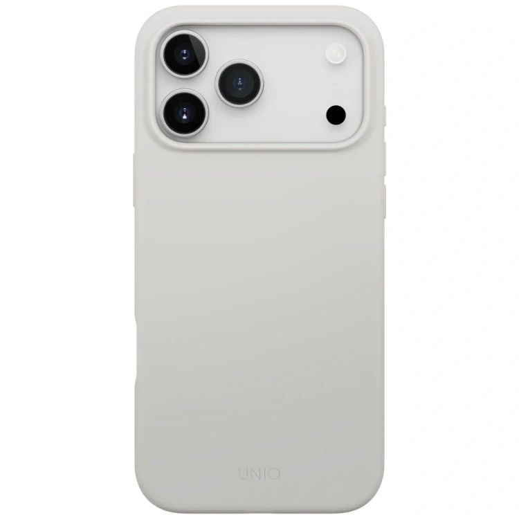 Etui UNIQ Lino do Apple iPhone 17 Pro Max Magclick Charging jasno szary