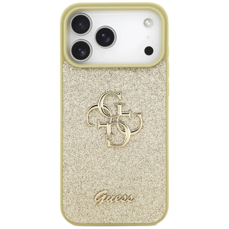 Etui Guess Fixed Glitter Big 4G do Apple iPhone 17 Pro Max złoty
