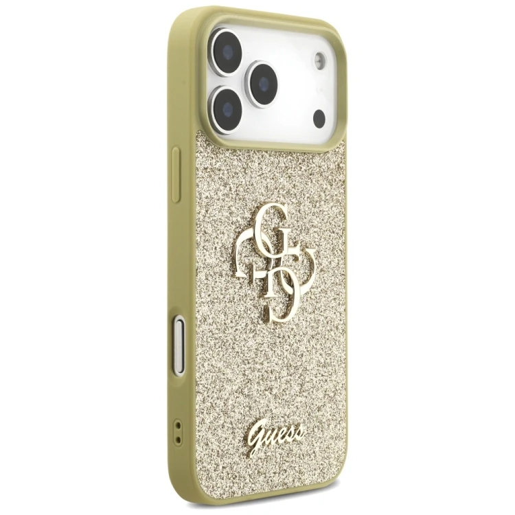 Etui Guess Fixed Glitter Big 4G do Apple iPhone 17 Pro Max złoty