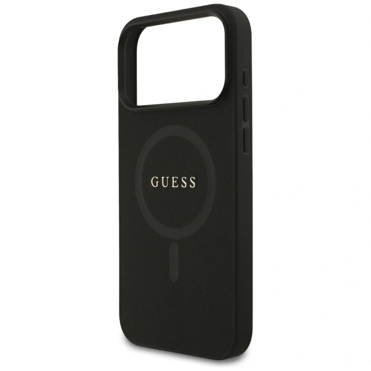 Etui Guess Saffiano Classic Logo MagSafe do Apple iPhone 17 Pro Max czarny