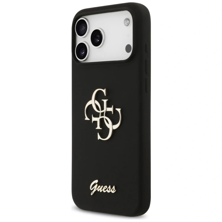 Etui Guess Silicone Big 4G Script do Apple iPhone 17 Pro Max czarny