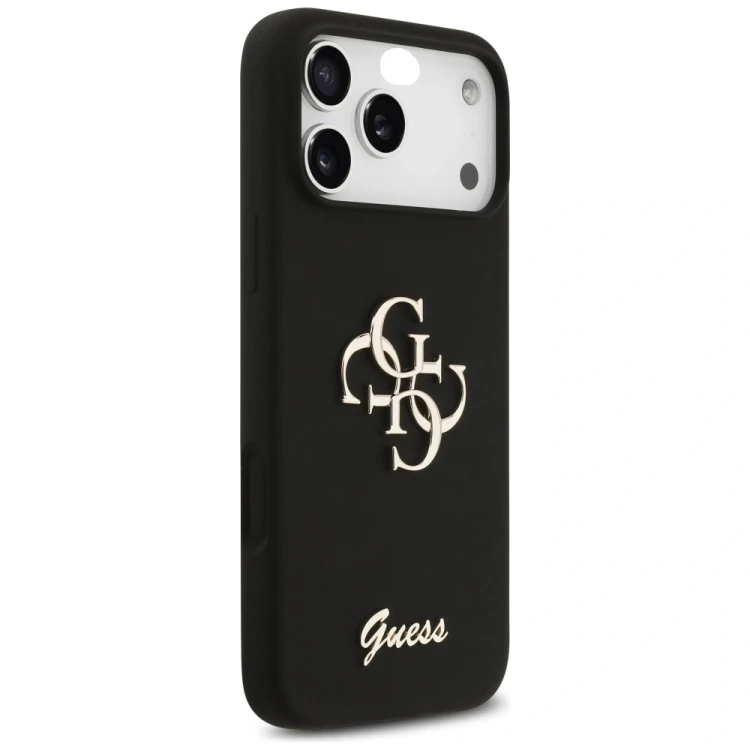 Etui Guess Silicone Big 4G Script do Apple iPhone 17 Pro Max czarny