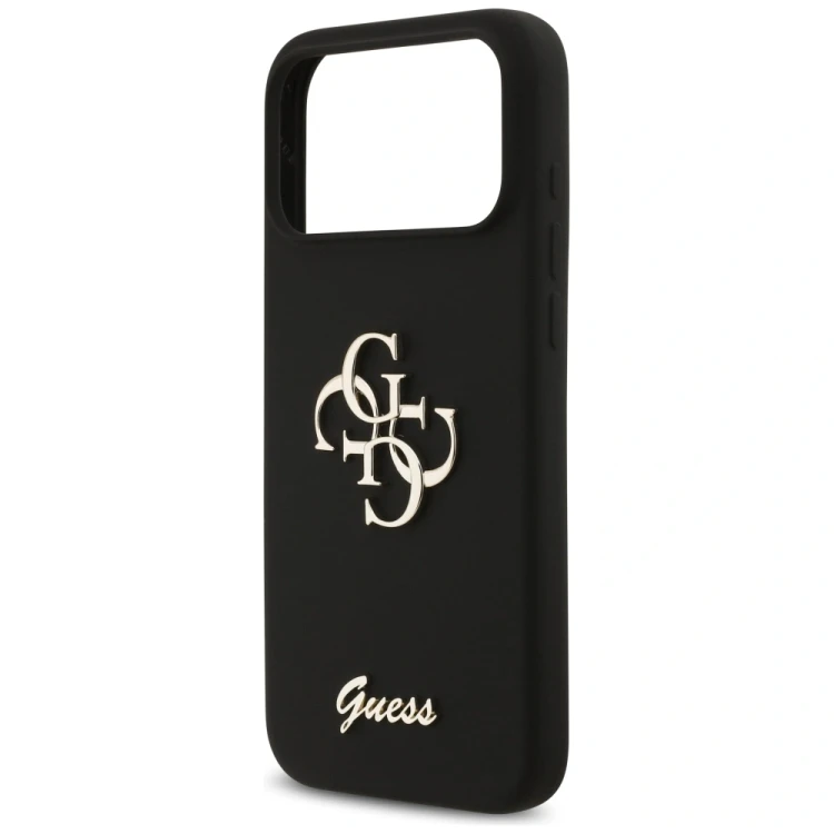 Etui Guess Silicone Big 4G Script do Apple iPhone 17 Pro Max czarny