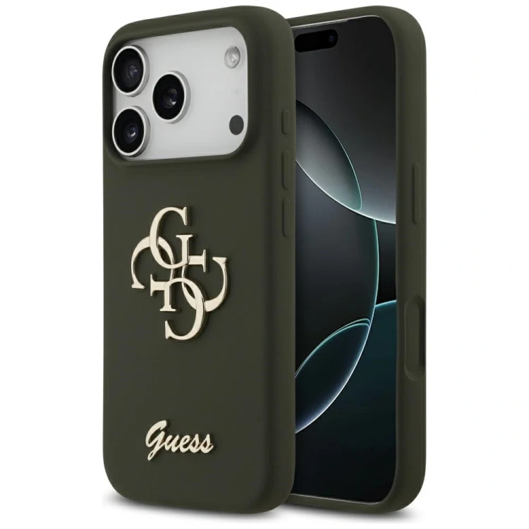 Etui Guess Silicone Big 4G Script do Apple iPhone 17 Pro Max khaki