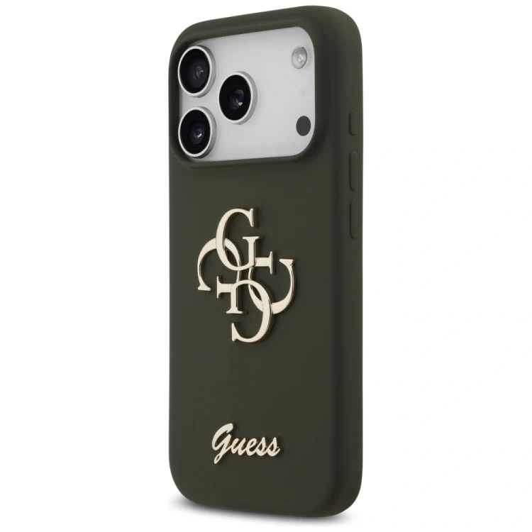 Etui Guess Silicone Big 4G Script do Apple iPhone 17 Pro Max khaki