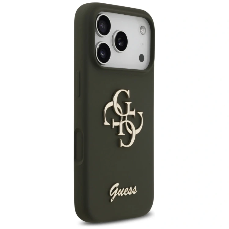 Etui Guess Silicone Big 4G Script do Apple iPhone 17 Pro Max khaki