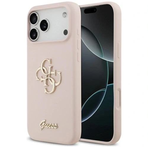 Etui Guess Silicone Big 4G Script do Apple iPhone 17 Pro Max różowy