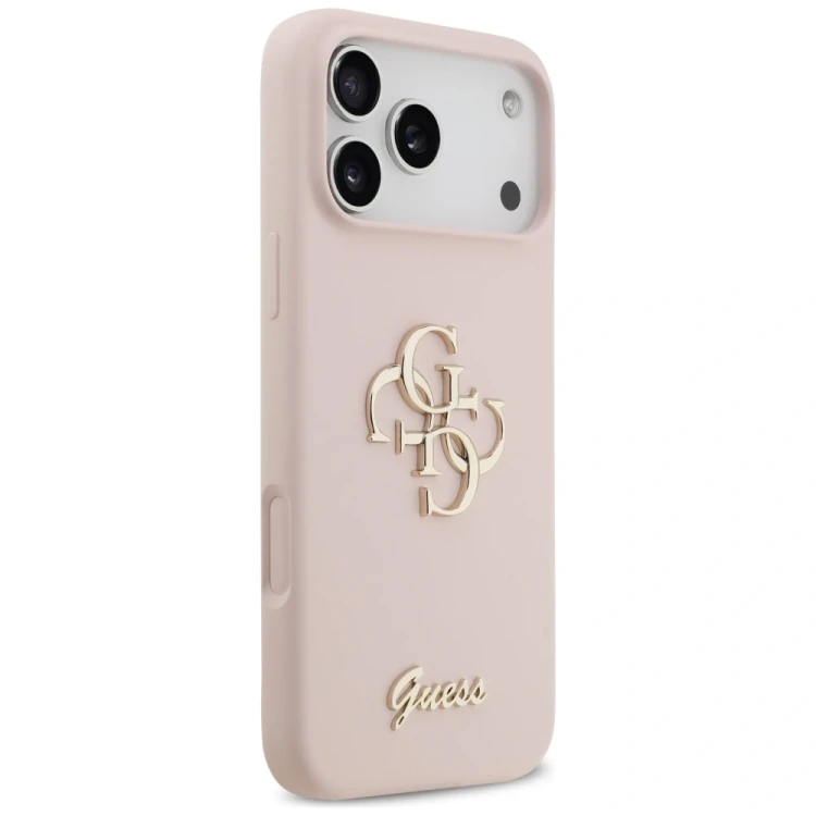 Etui Guess Silicone Big 4G Script do Apple iPhone 17 Pro Max różowy