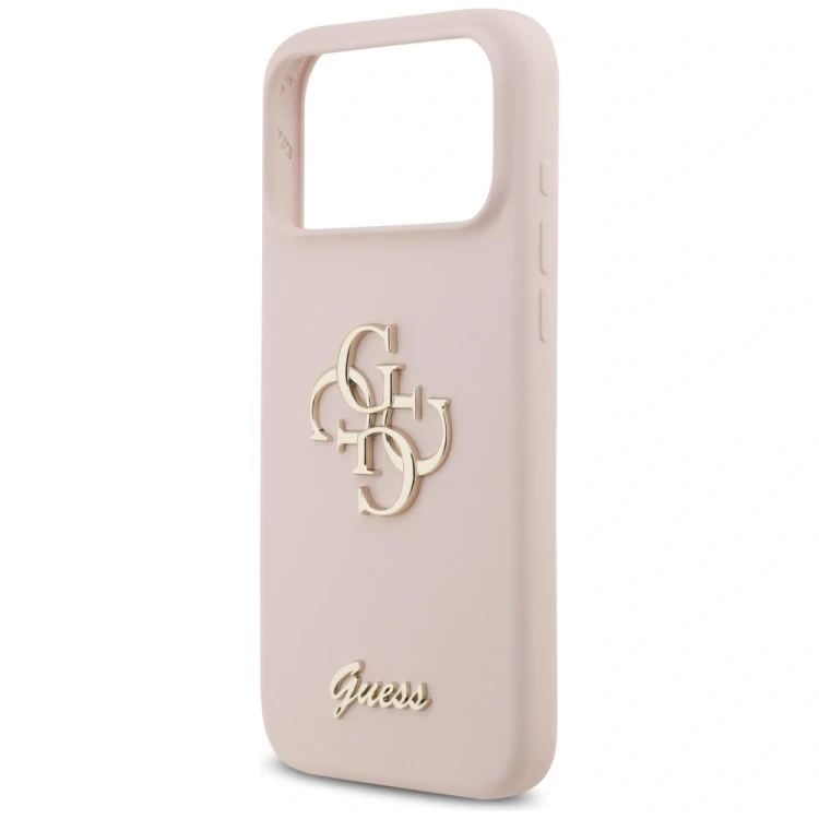 Etui Guess Silicone Big 4G Script do Apple iPhone 17 Pro Max różowy