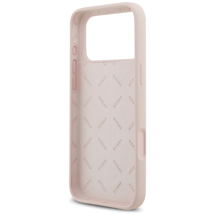 Etui Guess Silicone Big 4G Script do Apple iPhone 17 Pro Max różowy