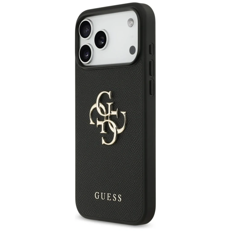 Etui Guess Grained Big 4G & Classic Logo do Apple iPhone 17 Pro Max czarny