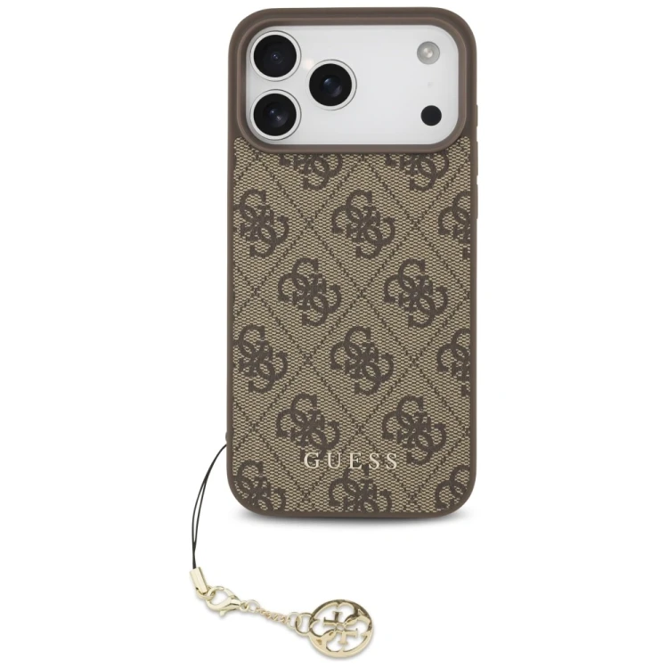 Etui Guess 4G Charms Collection MagSafe do Apple iPhone 17 Pro Max brązowy