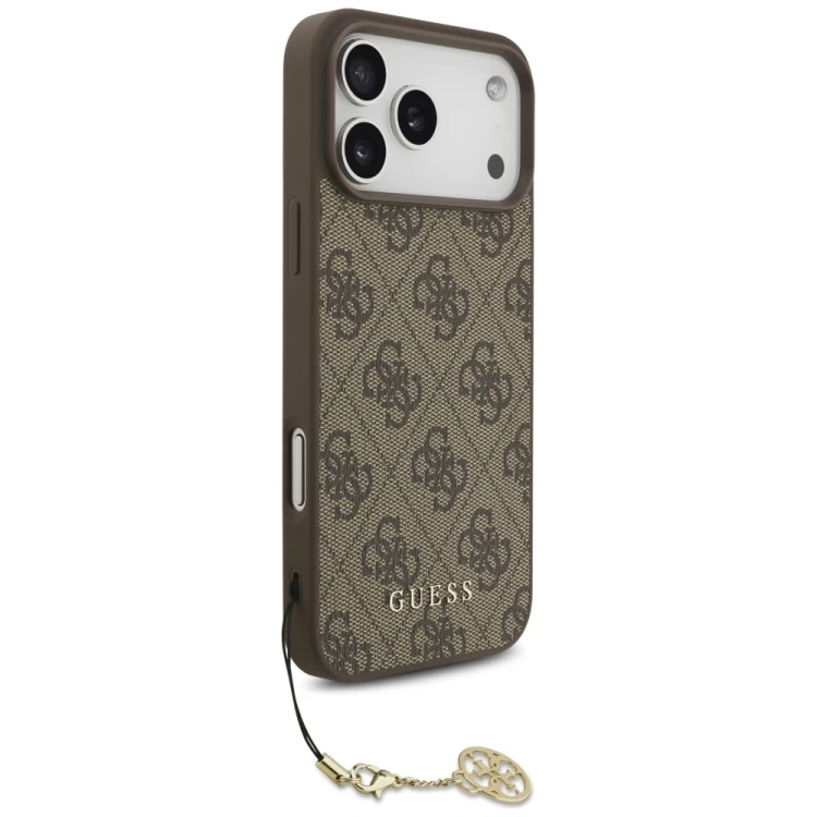 Etui Guess 4G Charms Collection MagSafe do Apple iPhone 17 Pro Max brązowy