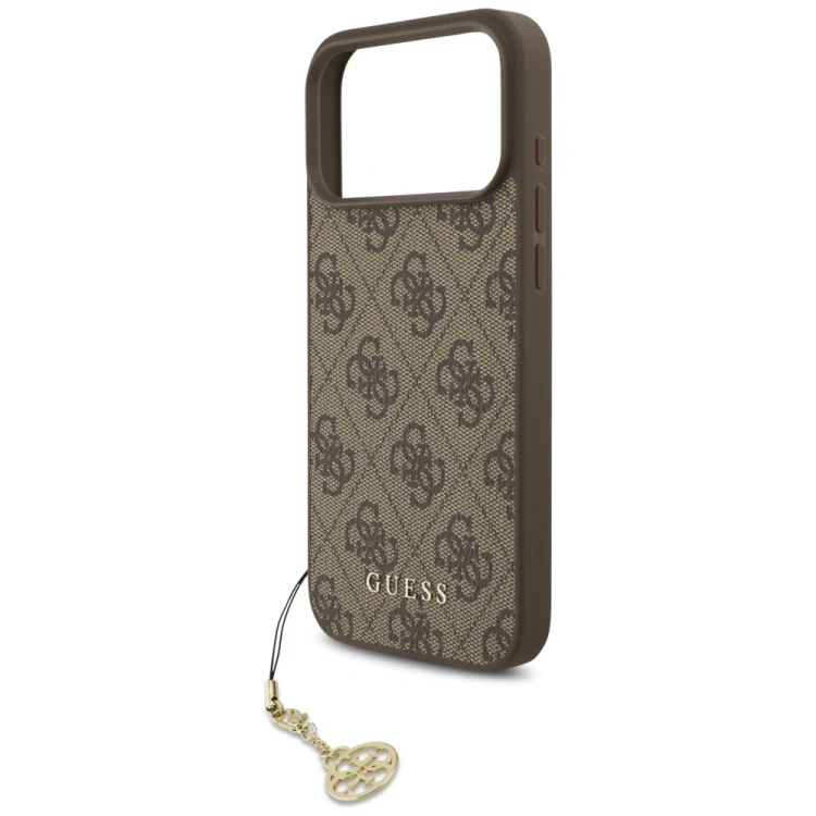 Etui Guess 4G Charms Collection MagSafe do Apple iPhone 17 Pro Max brązowy