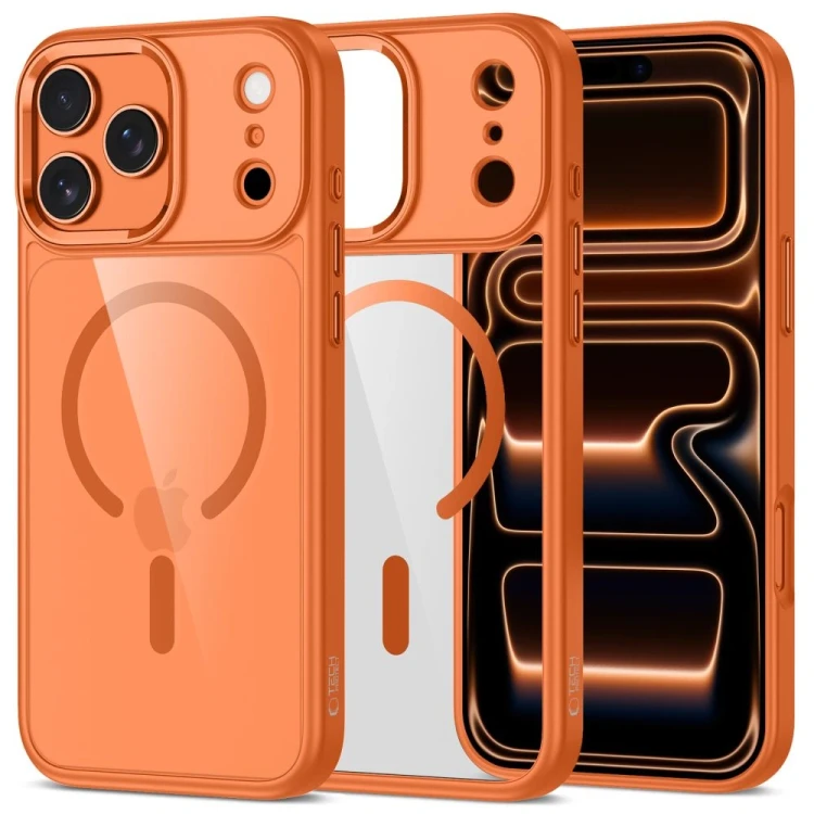 Etui Tech-Protect MagMat MagSafe do Apple iPhone 17 Pro Max Cosmic Orange/clear