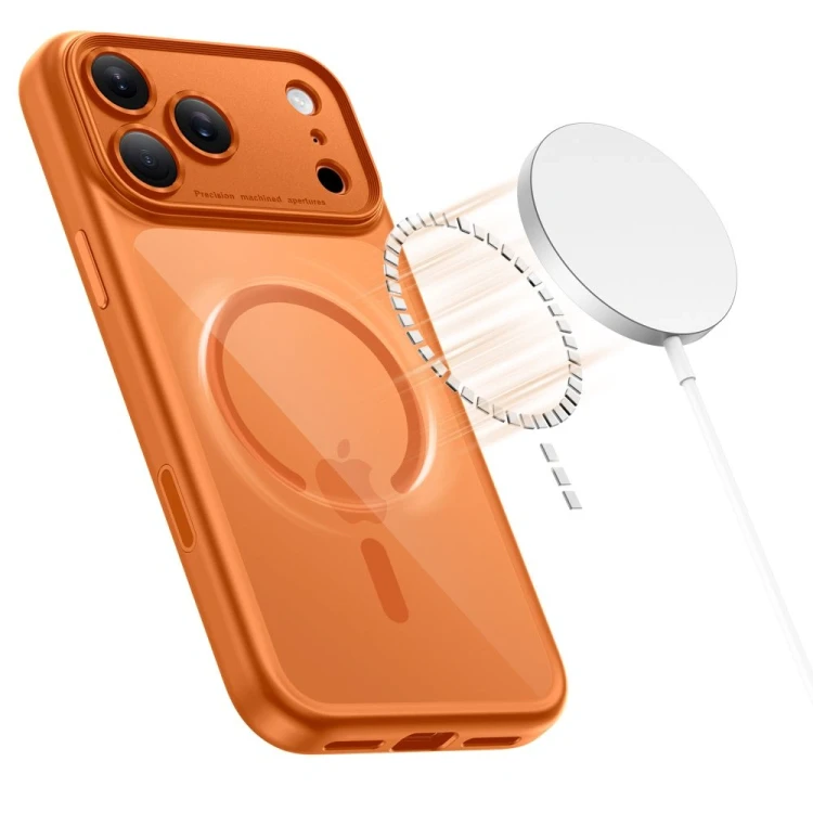 Etui Tech-Protect Magpeak MagSafe CC do Apple iPhone 17 Pro Max Cosmic Orange/clear