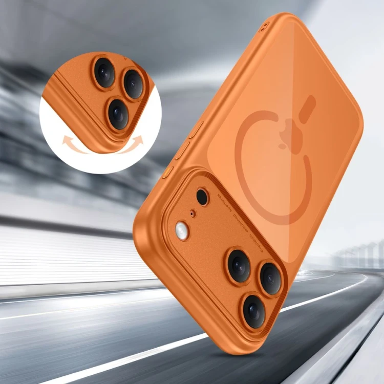 Etui Tech-Protect Magpeak MagSafe CC do Apple iPhone 17 Pro Max Cosmic Orange/clear