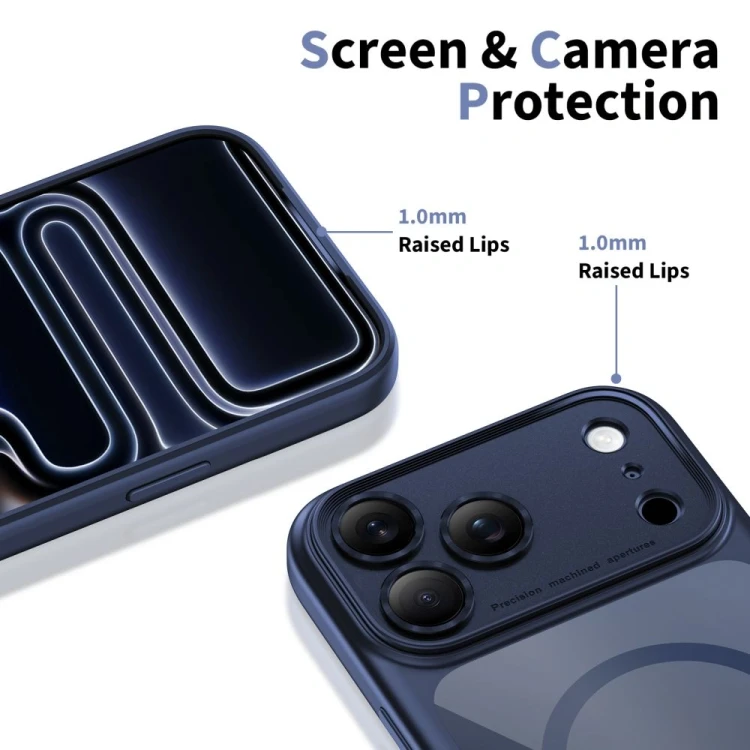 Etui Tech-Protect Magpeak MagSafe CC do Apple iPhone 17 Pro Max Deep Blue/clear