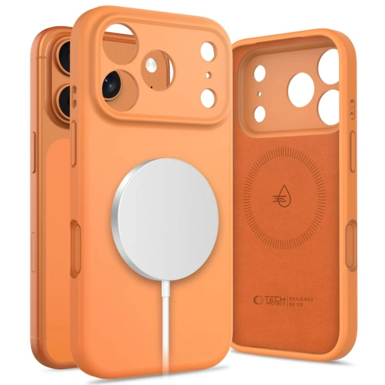 Etui Tech-Protect Silicone MagSafe do Apple iPhone 17 Pro Max Cosmic Orange