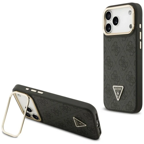 Etui Guess 4G PU Triangle Logo & Stand Camera Magsafe do Apple iPhone 17 Pro Max czarny