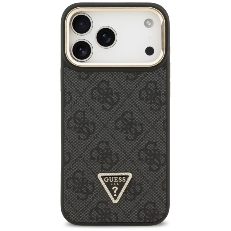 Etui Guess 4G PU Triangle Logo & Stand Camera Magsafe do Apple iPhone 17 Pro Max czarny
