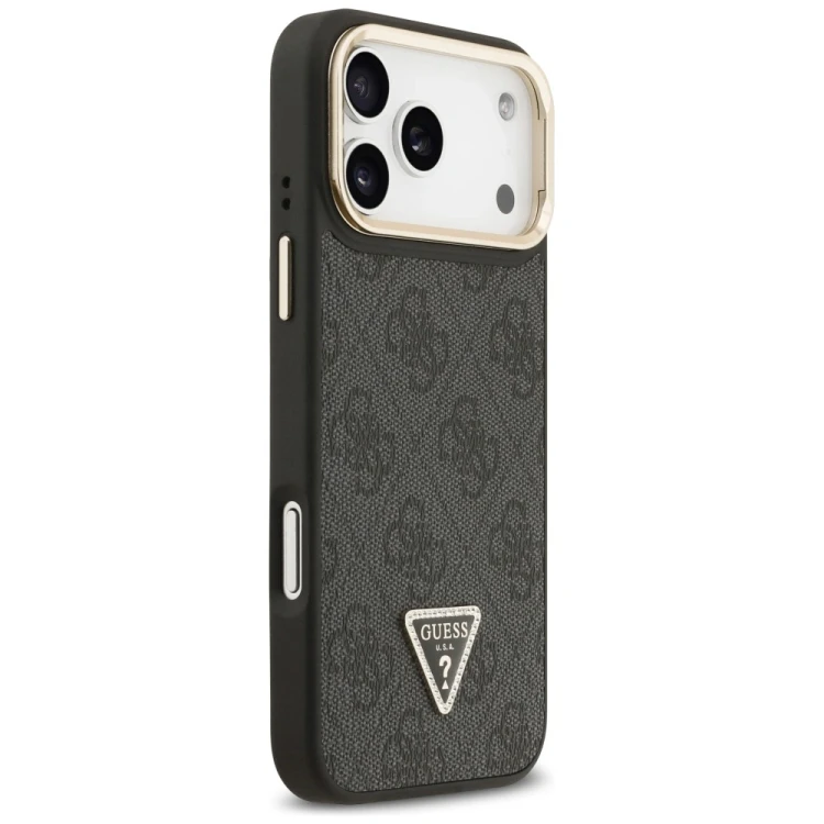 Etui Guess 4G PU Triangle Logo & Stand Camera Magsafe do Apple iPhone 17 Pro Max czarny