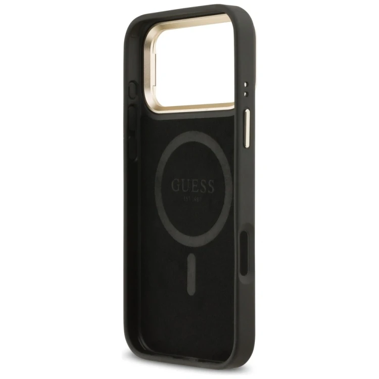 Etui Guess 4G PU Triangle Logo & Stand Camera Magsafe do Apple iPhone 17 Pro Max czarny
