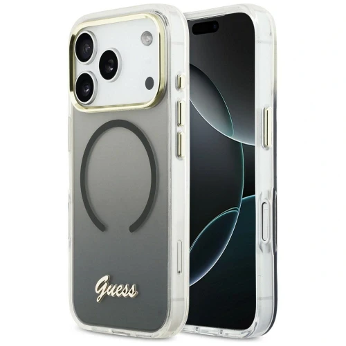 Etui Guess IML Gradient Script Metal MagSafe do Apple iPhone 17 Pro Max czarny