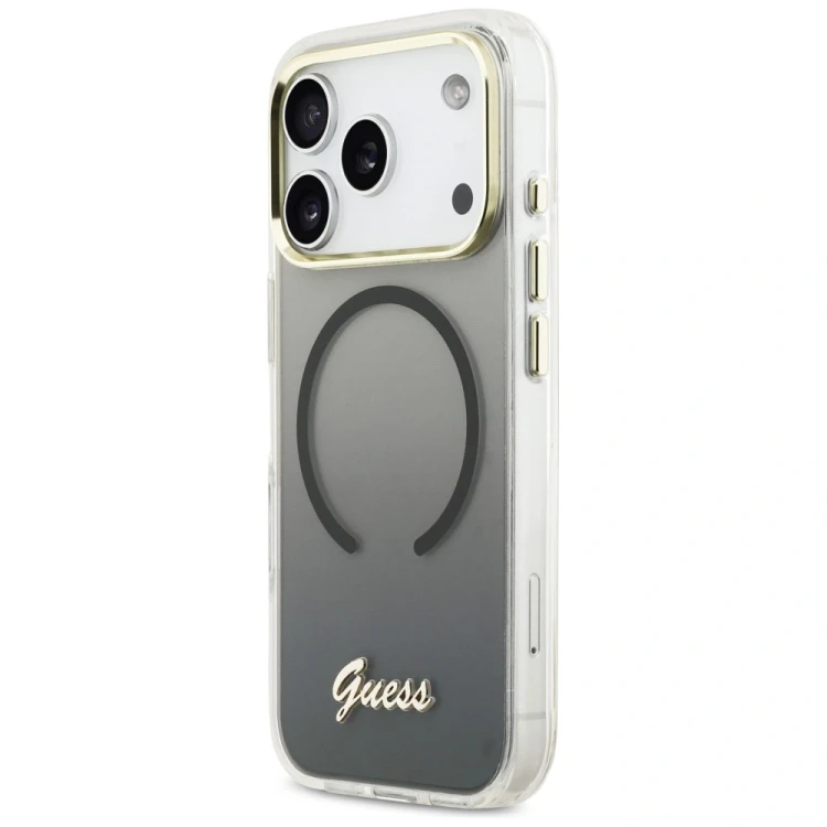 Etui Guess IML Gradient Script Metal MagSafe do Apple iPhone 17 Pro Max czarny
